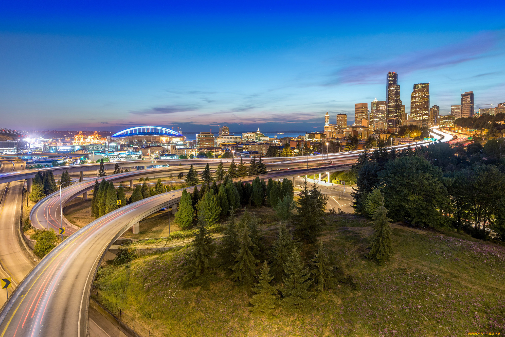 seattle from jose rizal bridge,  usa, ,  , , , , , , 